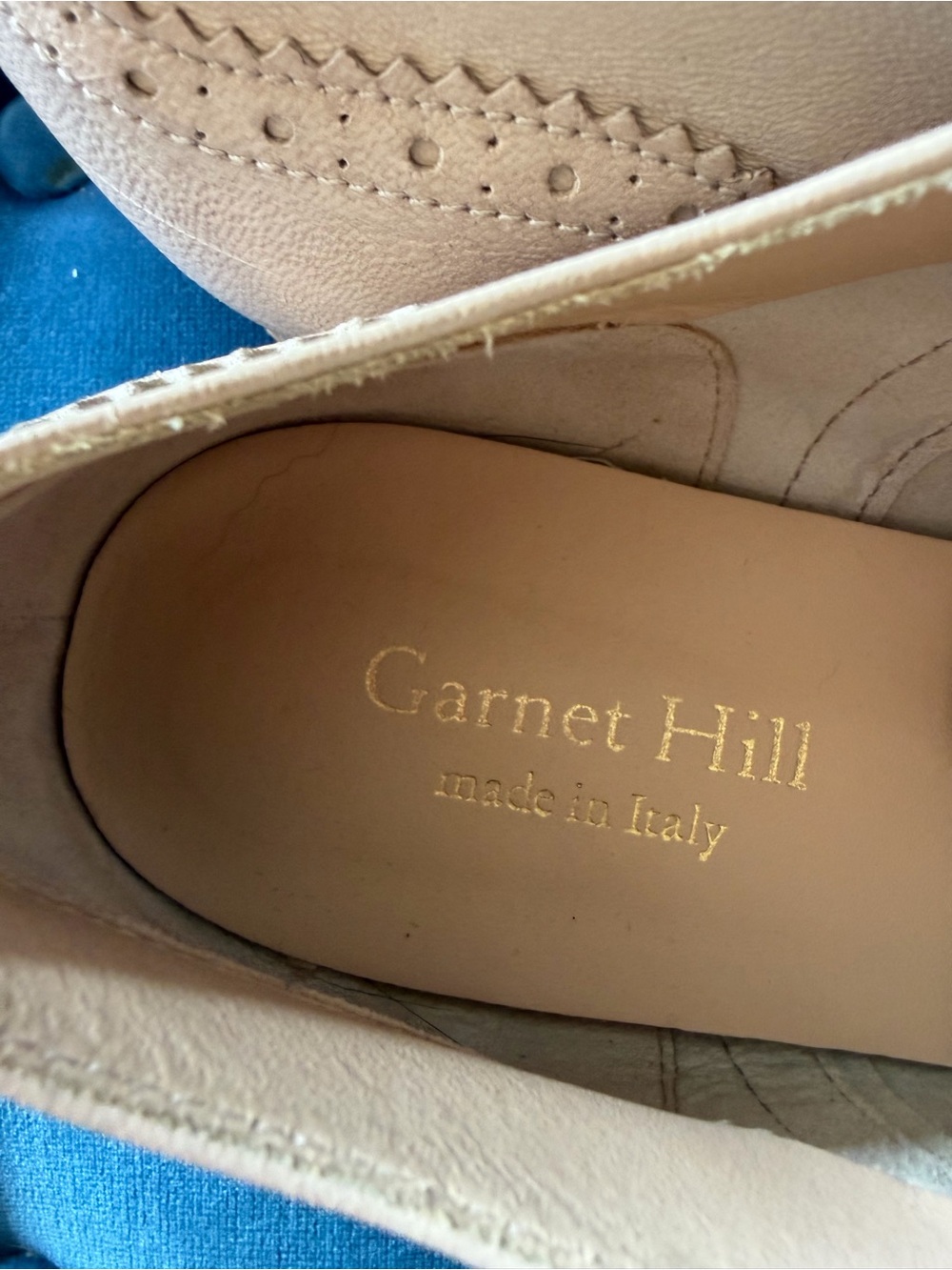 Garnet Hill Women's Tan Leather Wingtip Oxfords - Picture 3 of 4